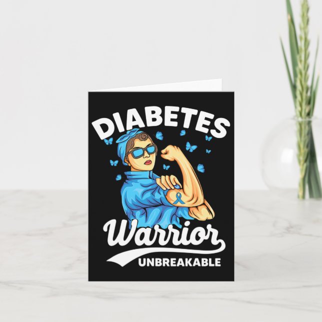T1d Diabetes Warrior Unzerbrechlich Typ 1 Diabetes Karte (Vorderseite)
