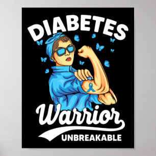 T1d Diabetes Warrior Unzerbrechlich Typ 1 Diabetes Poster