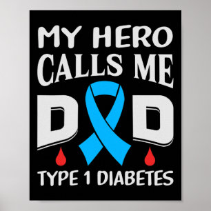 T1d Diabetiker Typ 1 Diabetes Bewusstsein Vater Va Poster