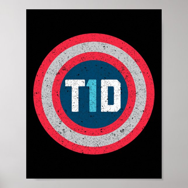 T1d Diabetiker Typ 1 Diabetes mellitus Männer Frau Poster (Vorne)