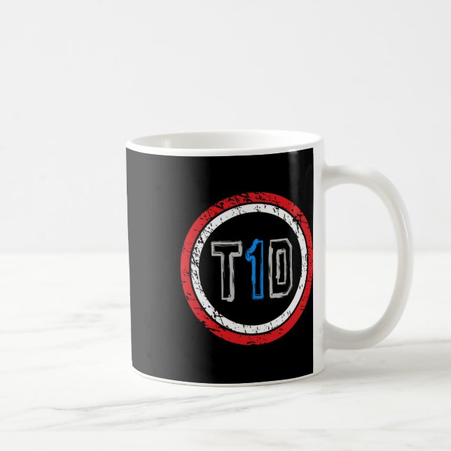 T1d Emblem Typ 1 Diabetes Bewusstsein Kaffeetasse (Rechts)