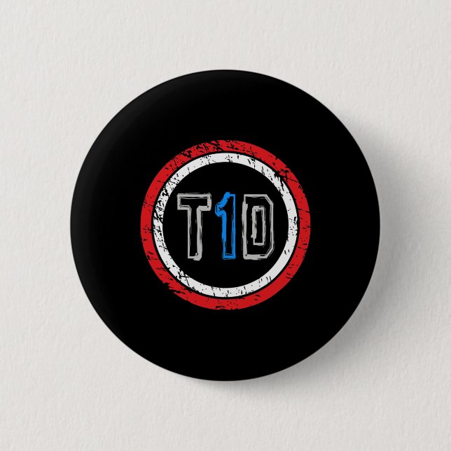 T1D Emblem Typ 1 Diabetes Button (Vorderseite)
