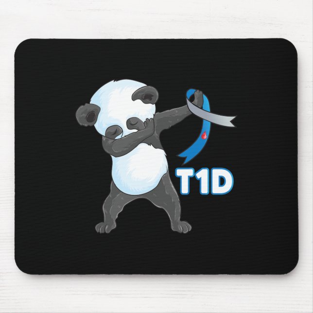 T1D Fun Niedliche Dabbing Panda Typ 1 Diabetes Awa Mousepad (Vorne)
