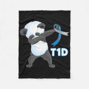 T1d Fun Niedliche Entschlackung Panda Typ 1 Diabet Fleecedecke