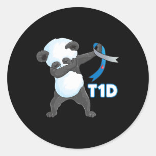 T1d Fun Niedliche Entschlackung Panda Typ 1 Diabet Runder Aufkleber