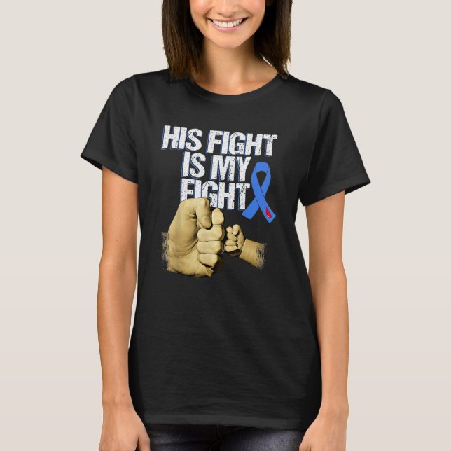 T1d Her Fight Is My Fight Diabetes Awareness Blue  T-Shirt (Vorderseite)