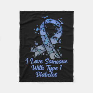 T1d I Liebe jemandem mit Typ 1 Diabetes T-Shirt Di Fleecedecke