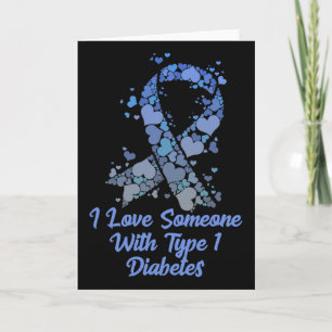 T1d I Liebe jemandem mit Typ 1 Diabetes T-Shirt Di Karte
