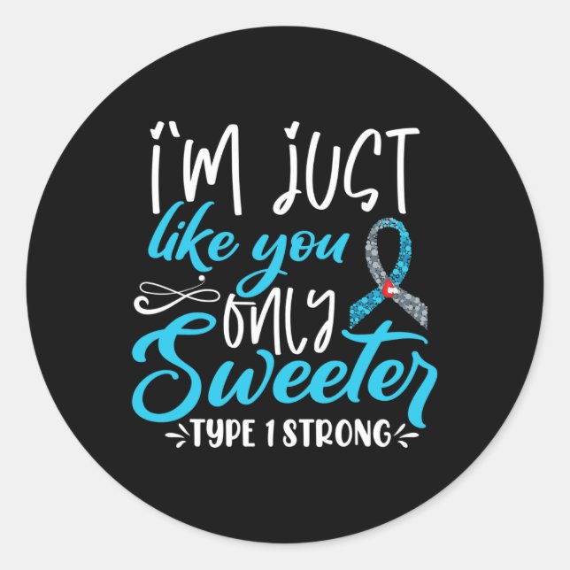 T1d Kids Diabetes Awareness  Runder Aufkleber (Vorderseite)