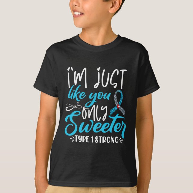 T1d Kinder Diabetes Bewusstsein T-Shirt (Vorderseite)