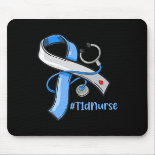 T1d Krankenschwester Blaues Band Stethoskop Diabet Mousepad