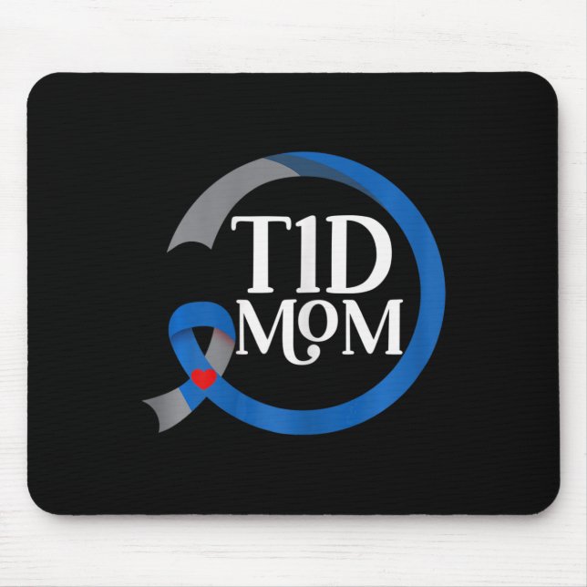 T1D Mama Bester Diabetes Typ 1 Aufklärungsgeschenk Mousepad (Vorne)