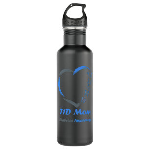 T1D Mama Diabetes Awareness Support Warrior Gesche Edelstahlflasche