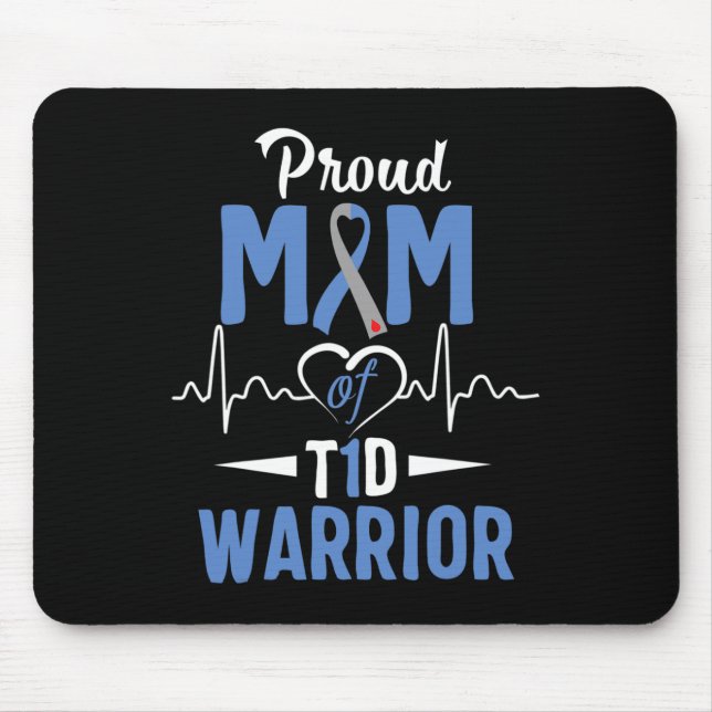 T1D Mama Diabetes mellitus Typ 1 Insulin Pa Mousepad (Vorne)