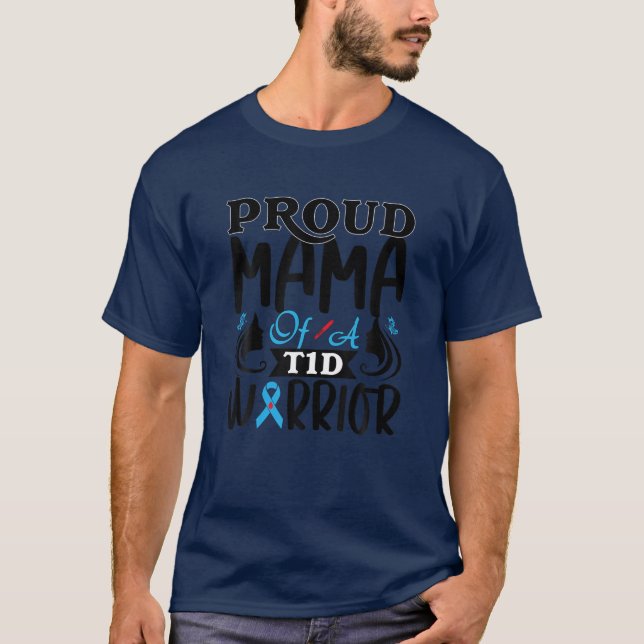 T1D Mama Diabetes mellitus Typ 1 Insulin Pa T-Shirt (Vorderseite)