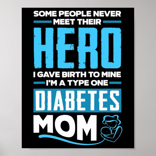 T1d Mama Diabetiker Typ 1 Diabetes Poster (Vorne)