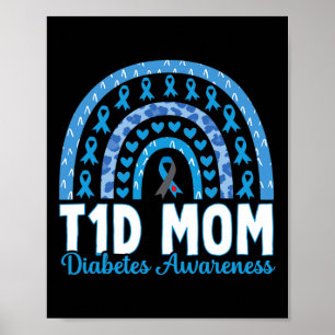 T1D Mama Rainbow Diabetes Bewusstsein November 199 Poster