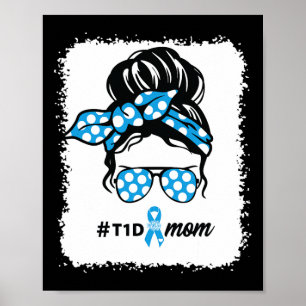 T1d Mama Typ 1 Diabetes Aufklärung Monat Blutzucke Poster