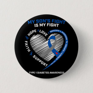 T1D Mama Vater My Son's Fight Type 1 Diabetes Awar Button