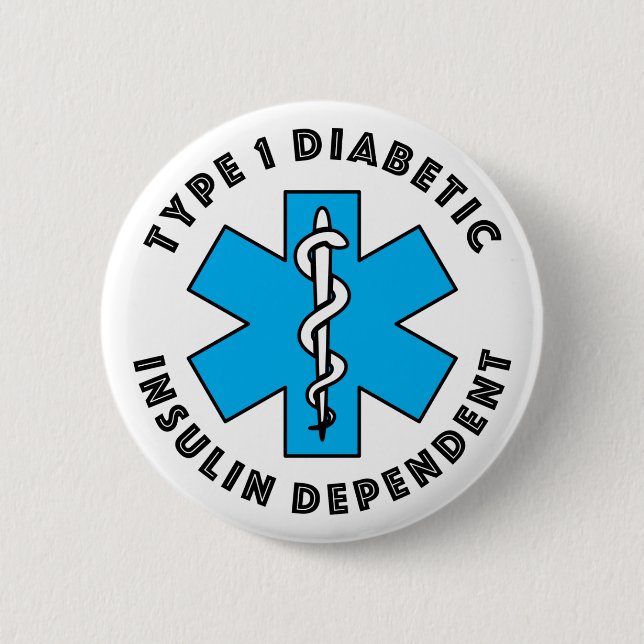 T1d Medizinische Warnung [Cyan] Button (Vorderseite)