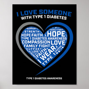 T1d Men Frauen Jugendliche Kinder Diabetiker Typ 1 Poster