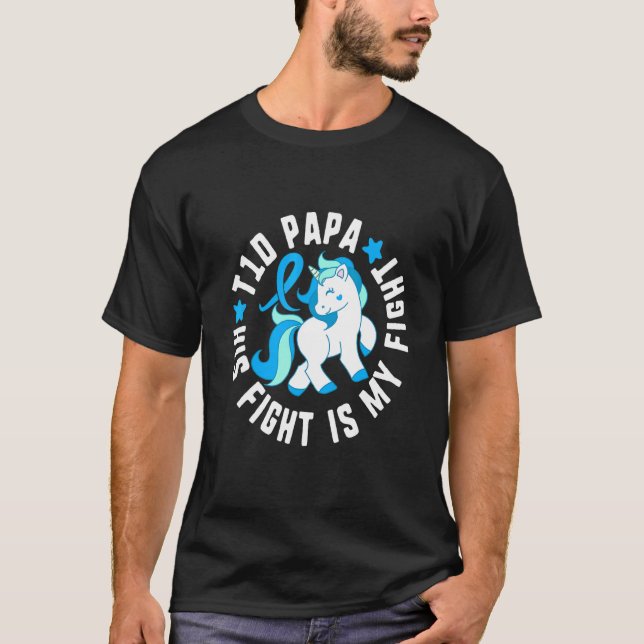 T1d Papa Sein Kampf ist mein Kampf gegen Diabetes  T-Shirt (Vorderseite)