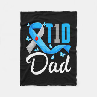 T1d Papa Typ-1-Diabetes-Bewusstsein blau-graues Ba Fleecedecke