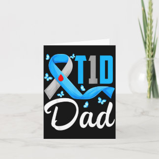 T1d Papa Typ-1-Diabetes-Bewusstsein blau-graues Ba Karte