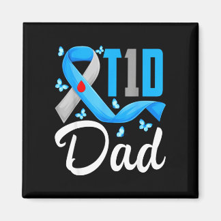 T1d Papa Typ-1-Diabetes-Bewusstsein blau-graues Ba Magnet
