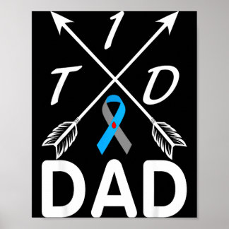 T1d Papa Typ-1-Diabetes-Bewusstsein blau-graues Ba Poster