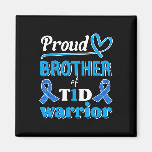 T1d Proud Brother Diabetes Awareness Blue Ribbon Magnet