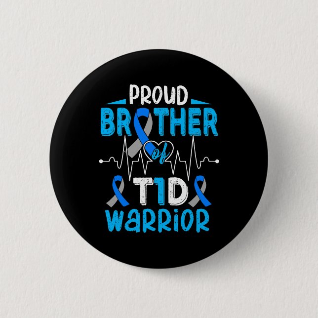 T1d Proud Brother Diabetes Awareness Typ 1 Insuli Button (Vorderseite)