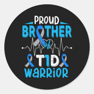 T1d Proud Brother Diabetes Awareness Typ 1 Insuli Runder Aufkleber