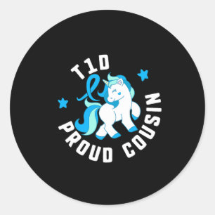 T1d Proud Cousin Diabetes T1 Bewusstsein Niedlich Runder Aufkleber