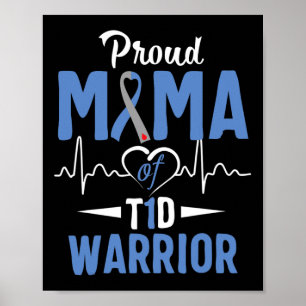 T1d Proud Mama Diabetes Bewusstsein Typ 1 Insulin  Poster