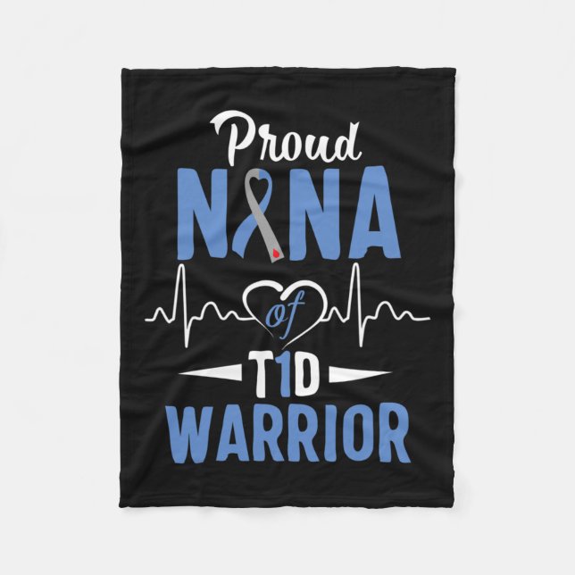 T1d Proud Nana Diabetes Bewusstsein Typ 1 Insulin  Fleecedecke (Vorderseite)