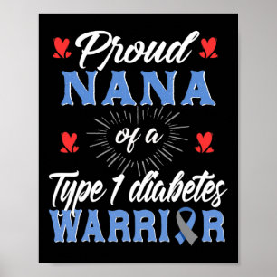 T1d Proud Nana Diabetes Bewusstsein Typ 1 Insulin Poster