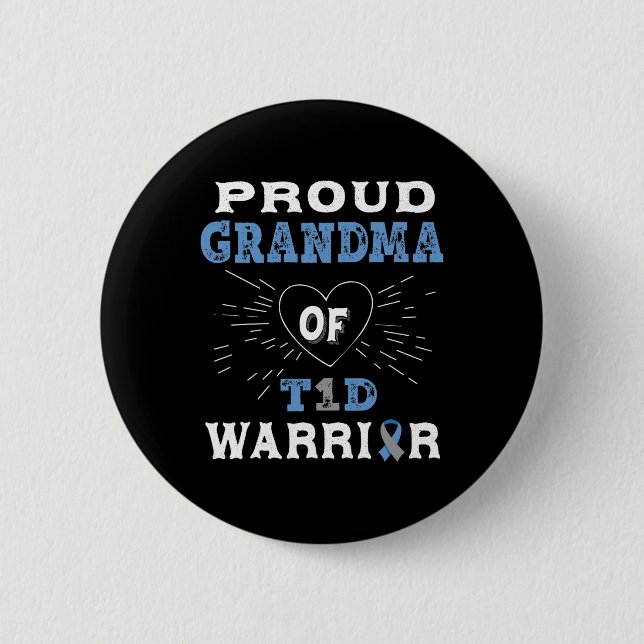 T1d Proud Oma Diabetes Bewusstsein Typ 1 Insuli Button (Vorderseite)