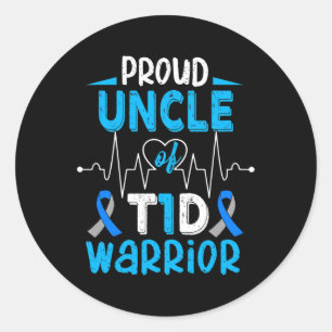 T1d Proud Onkel Diabetes Bewusstsein Typ 1 Insulin Runder Aufkleber