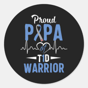 T1D Proud Papa-Diabetes mellitus Typ 1 Insulin P Runder Aufkleber