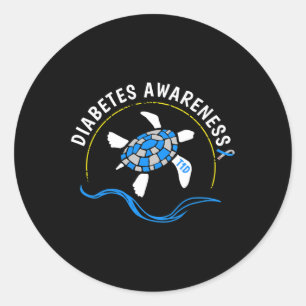 T1d Sea Turtle Typ 1 Diabetes Bewusstsein Runder Aufkleber