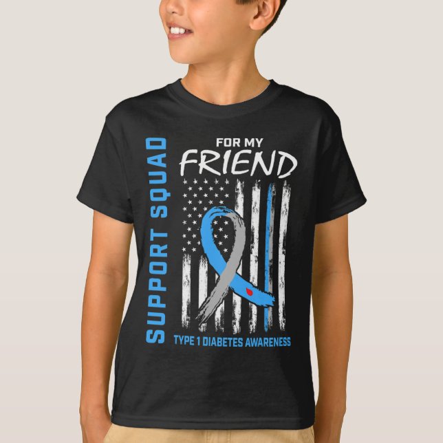 T1D Sensibilisierung der US-Flaggenfreundin Typ 1  T-Shirt (Vorderseite)