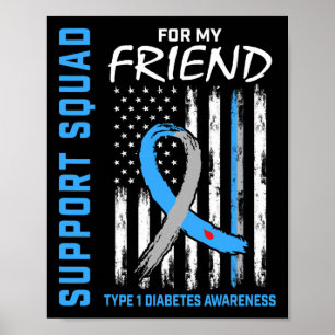 T1d Sensibilisierung für US-Flaggenfreund Typ 1 Di Poster