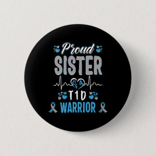 T1D stolze Schwester Diabetes Bewusstsein Typ 1 Ba Button
