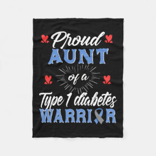 T1d Stolze Tante Diabetes-Bewusstsein Typ 1 Insuli Fleecedecke