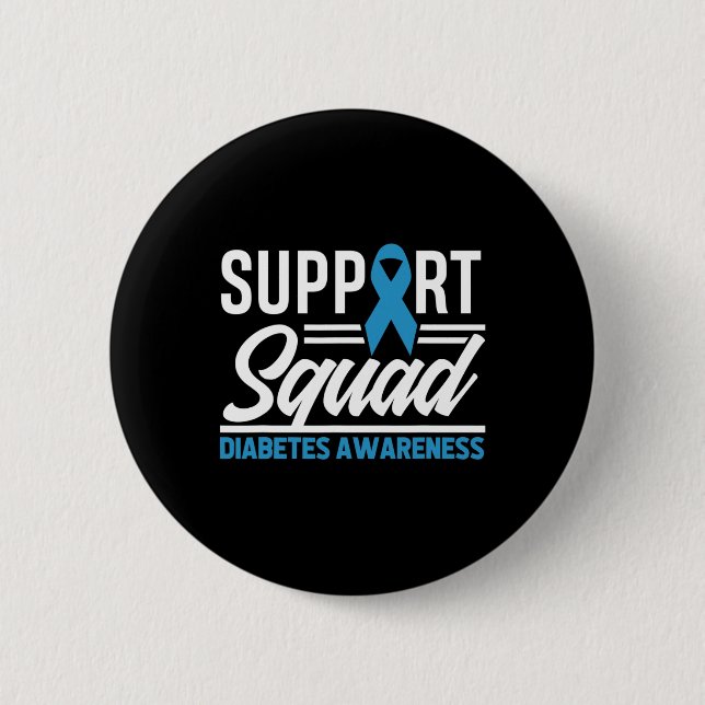 T1d T2d Krieger unterstützen Squad Diabetes Bewuss Button (Vorderseite)