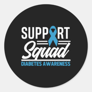 T1d T2d Krieger unterstützen Squad Diabetes Bewuss Runder Aufkleber