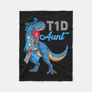 T1d Tante Typ 1 Diabetes Aufklärung Monat Dinosaur Fleecedecke