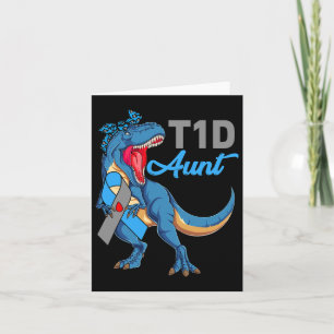 T1d Tante Typ 1 Diabetes Aufklärung Monat Dinosaur Karte