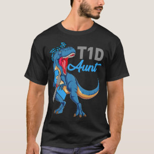 T1D Tante Typ 1 Diabetes Aufklärung Monat Dinosaur T-Shirt